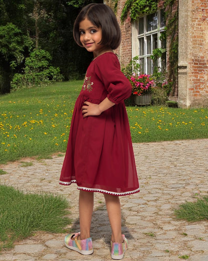 Ethereal Charm:Handwork Embellished Georgette Frock