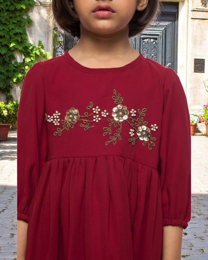 Ethereal Charm:Handwork Embellished Georgette Frock