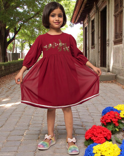 Ethereal Charm:Handwork Embellished Georgette Frock
