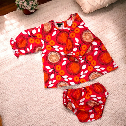 Trendy Two-Piece Cotton Blend Set for Baby Girls