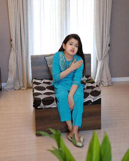 Elegant 3-Piece Ethnic Suit for Girls in Silky French Crepe Fabric
