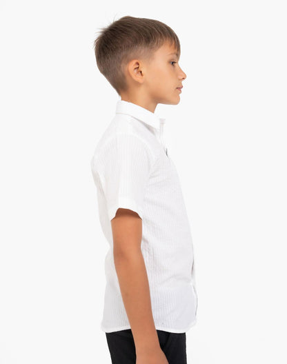 Boys White Half Sleeve Cotton Shirt – Classic Everyday Boys Shirt