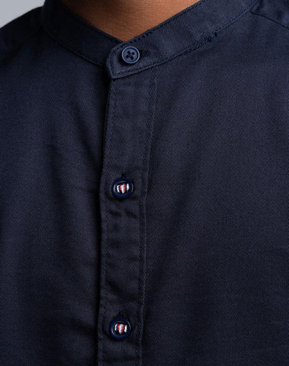Boys Navy Blue Cotton Shirt Smart Casual Kidswear India