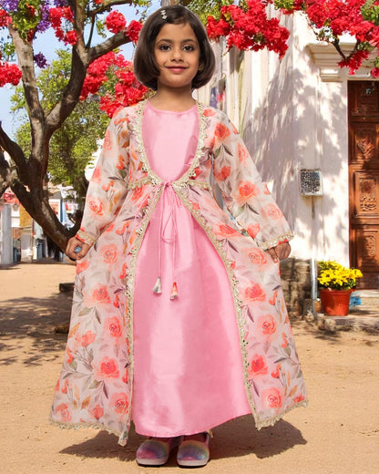 Timeless Grace: Luxe Taffeta & Organza 2-Piece Set